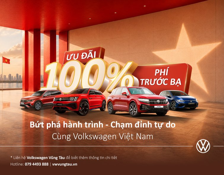 Volkswagen ưu đãi 100% lệ phí trước bạ chỉ trong tháng 9