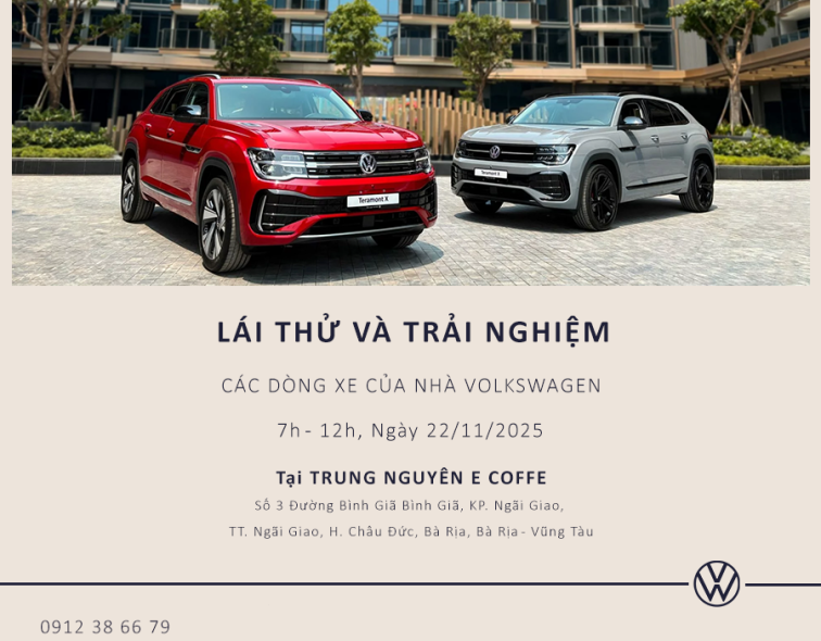 VOLKSWAGEN VŨNG TÀU TỔ CHỨC SỰ KIỆN LÁI THỬ CÁC DÒNG XE MỚI NHẤT – TRẢI NGHIỆM CHUẨN ĐỨC NGAY TẠI BÀ RỊA – VŨNG TÀU