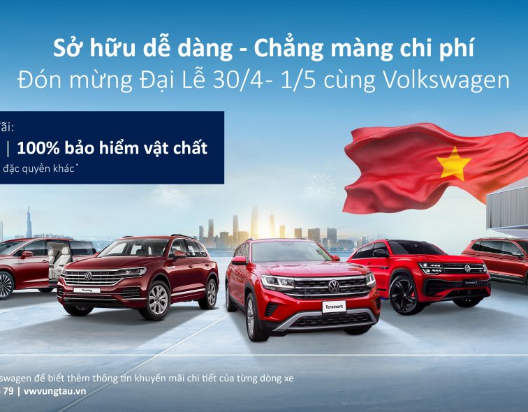 Đón mừng Đại Lễ 30/4 – 1/5, Ưu đãi 0% lãi suất trong 12 tháng đầu với các dòng xe Volkswagen.
