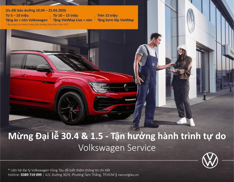 MỪNG ĐẠI LỄ  30.4 & 1.5 – CÙNG VOLKSWAGEN SERVICE TẬN HƯỞNG HÀNH TRÌNH TỰ DO